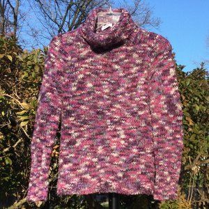 Liz&Co. Wool Blend Turtle Neck Colorful Sweater